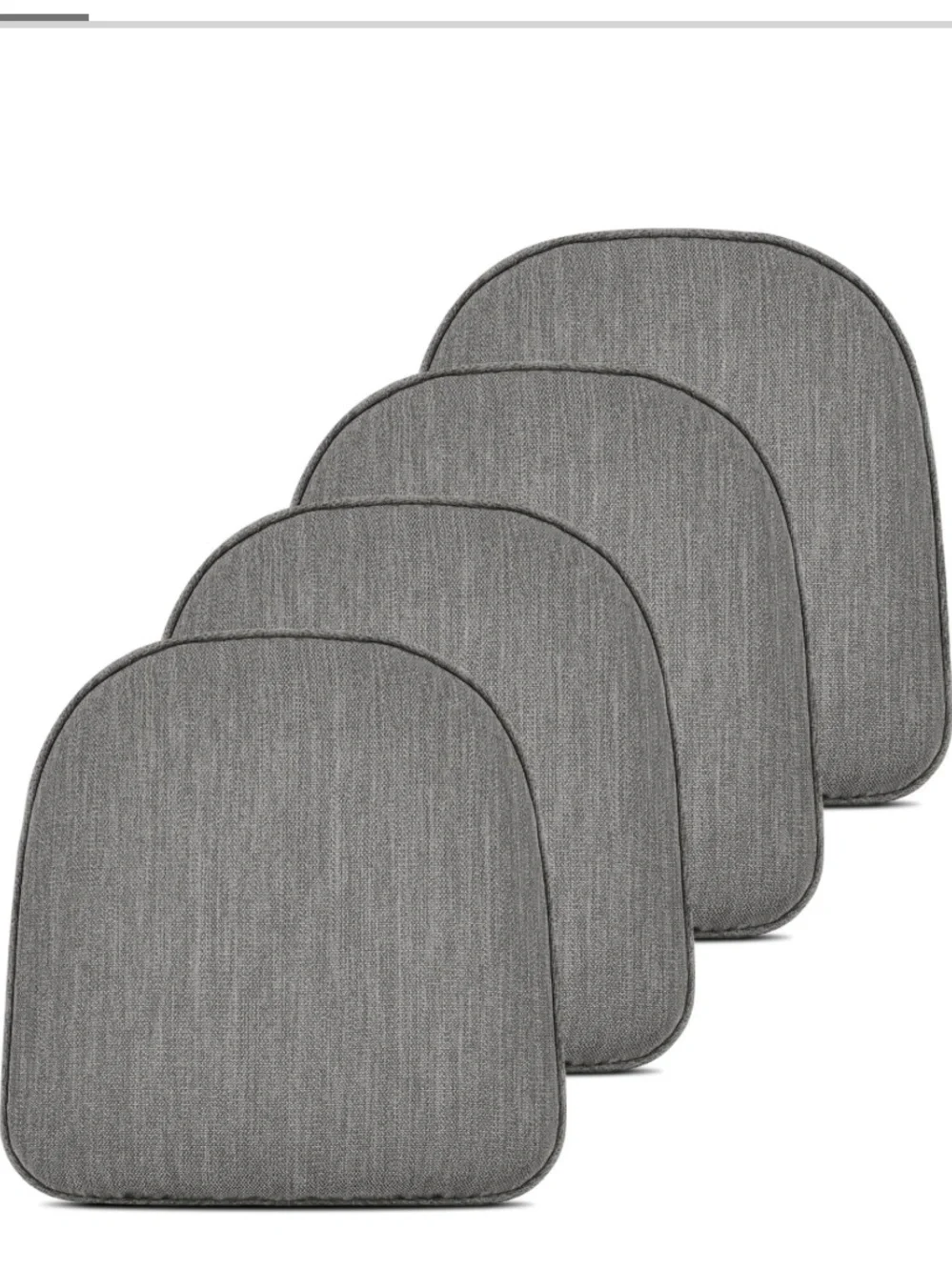 Memory Foam Dual-Layer D-Shaped Chair Cushions (4-Pack) - GRAY